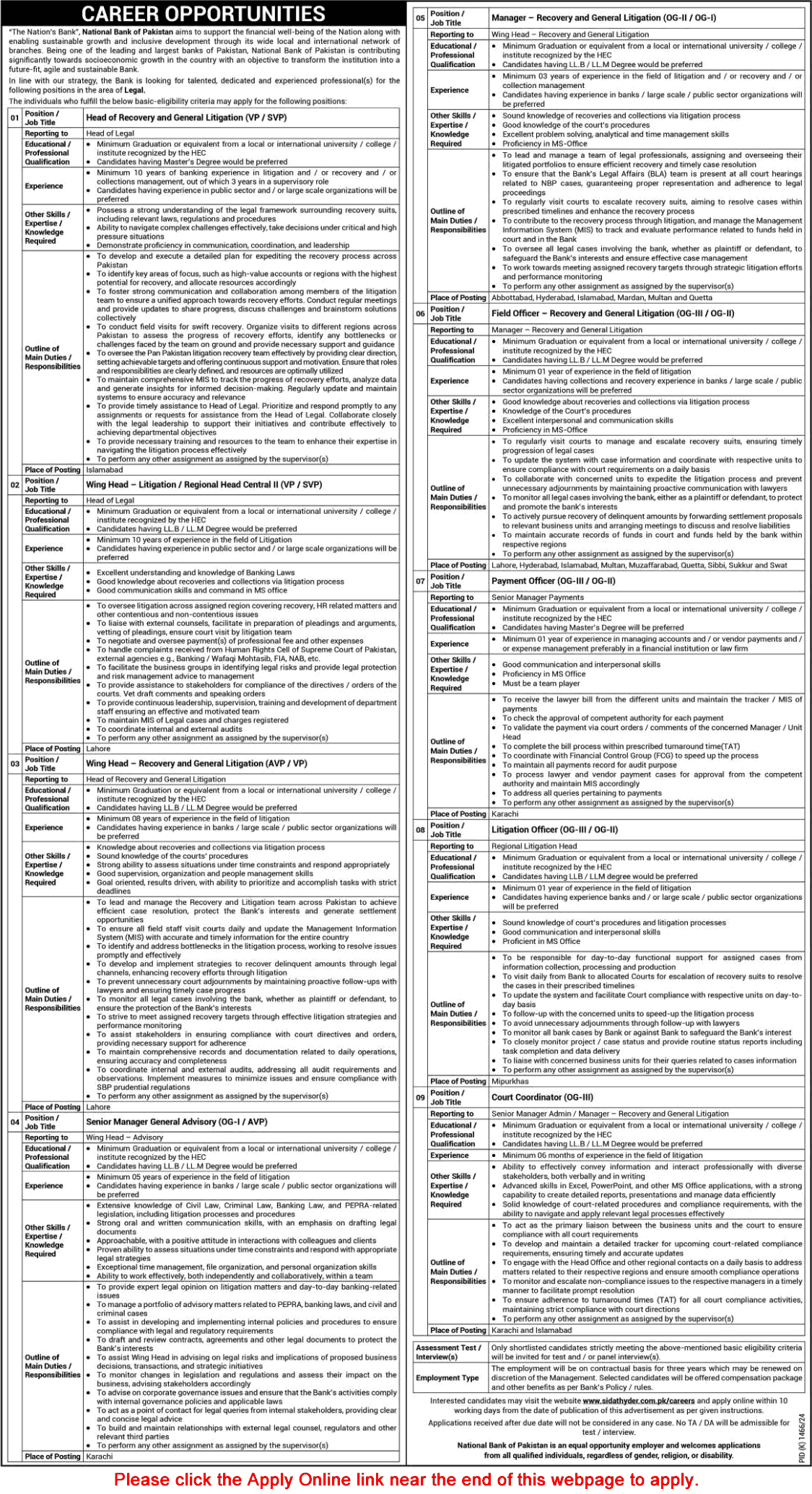 Bank Jobs 2024