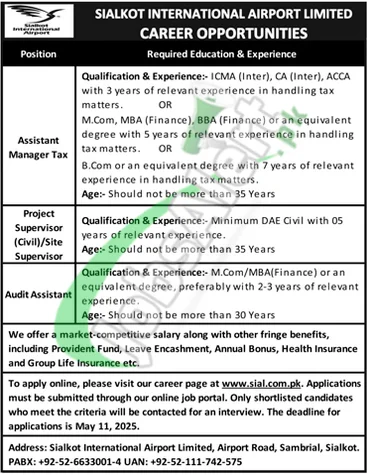 Sialkot International Airport Jobs