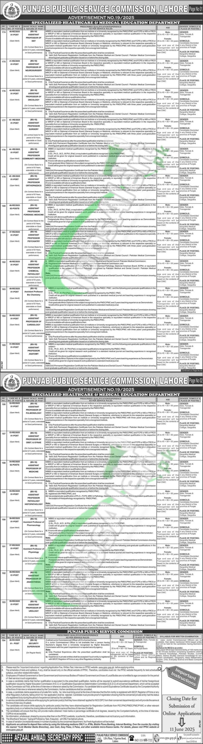  PPSC Assistant Professor Job 